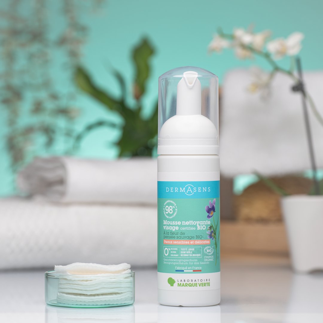 Mousse nettoyante visage certifiée bio Dermasens